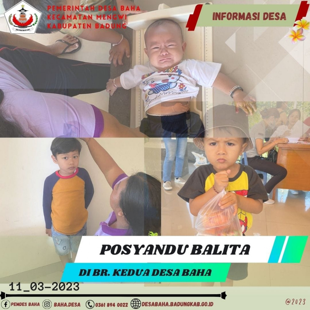 Posyandu Balita Br. Kedua bulan Maret di Desa Baha